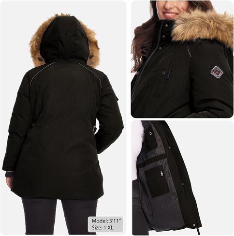 Alpine North Glacier Women’s Vegan Down Winter Coat with Faux Fur Fruck in Saudi Arabia