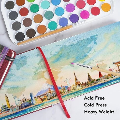 5.1" x 8.3" Watercolor Pad, Pack of 1 (40 Sheets), Art Sketchbook Pad for Watercolor Techniques and Mixed Media in Saudi Arabia
