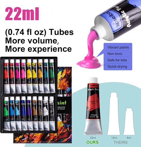 koseibal Acrylic Paint Set for Kids & Adults, Art Supplies Kit with Canvas in Saudi Arabia