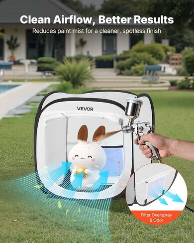 خيمة كشك طلاء محمولة من VEVOR، مقاس 15.94 × 15.94 × 16.9 بوصة، خيمة طلاء رش محمولة منبثقة مع باب شبكي، وخيام طلاء بالرش للنماذج الصغيرة، والمنحوتات، والمزهريات، وإطارات الصور، والتصميم المنبثق in Kuwait