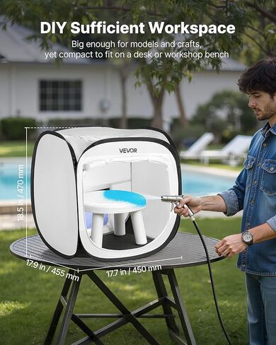 خيمة كشك طلاء محمولة من VEVOR، مقاس 15.94 × 15.94 × 16.9 بوصة، خيمة طلاء رش محمولة منبثقة مع باب شبكي، وخيام طلاء بالرش للنماذج الصغيرة، والمنحوتات، والمزهريات، وإطارات الصور، والتصميم المنبثق in Kuwait