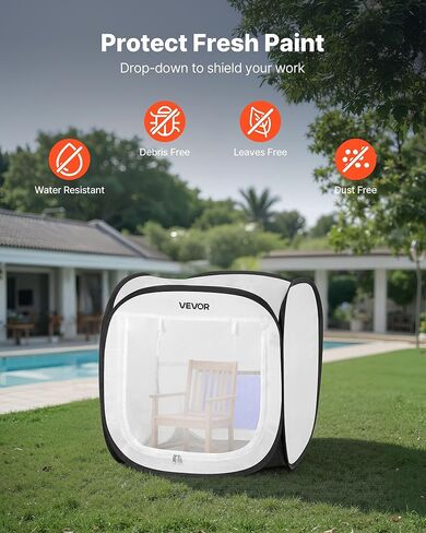 خيمة كشك طلاء محمولة من VEVOR، مقاس 15.94 × 15.94 × 16.9 بوصة، خيمة طلاء رش محمولة منبثقة مع باب شبكي، وخيام طلاء بالرش للنماذج الصغيرة، والمنحوتات، والمزهريات، وإطارات الصور، والتصميم المنبثق in Kuwait