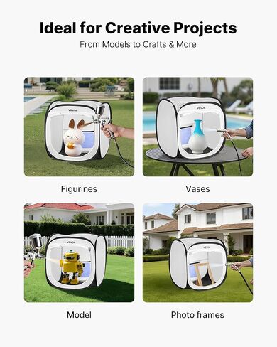 خيمة كشك طلاء محمولة من VEVOR، مقاس 15.94 × 15.94 × 16.9 بوصة، خيمة طلاء رش محمولة منبثقة مع باب شبكي، وخيام طلاء بالرش للنماذج الصغيرة، والمنحوتات، والمزهريات، وإطارات الصور، والتصميم المنبثق in Kuwait