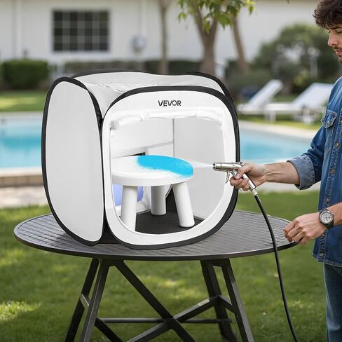 خيمة كشك طلاء محمولة من VEVOR، مقاس 15.94 × 15.94 × 16.9 بوصة، خيمة طلاء رش محمولة منبثقة مع باب شبكي، وخيام طلاء بالرش للنماذج الصغيرة، والمنحوتات، والمزهريات، وإطارات الصور، والتصميم المنبثق in Kuwait