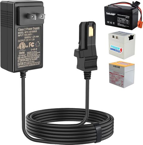 12V Battery Charger with 6.6Ft Cable for All Power Wheels 12 Volt Ride-on Toys for Fisher-Price Gray and Orange Top in Kuwait