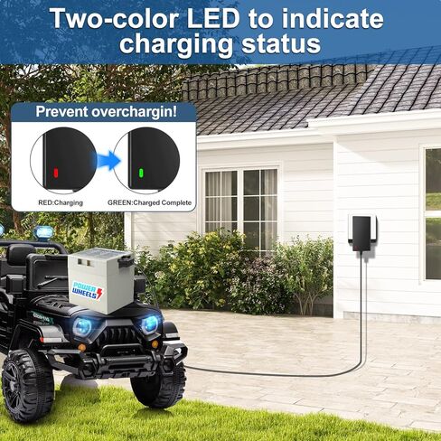 12V Battery Charger with 6.6Ft Cable for All Power Wheels 12 Volt Ride-on Toys for Fisher-Price Gray and Orange Top in Kuwait