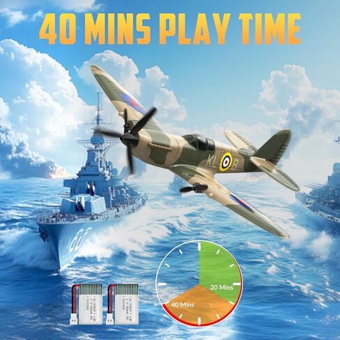 3CH Spitfire RC Plane, Stabilized RC Warbird for Beginners in Saudi Arabia
