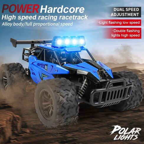 Remote Control Car Monster Truck Toys 1:16 Scale RC Car For Boys 2.4GHz High Speed 20 km/h With LED Headlights,Rechargeable RC Cars Gifts for Boys 4-7 8-12 Christmas, Beginner, Kids 6-12+(Orange) in Saudi Arabia