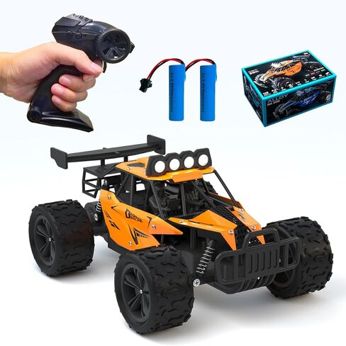 Remote Control Car Monster Truck Toys 1:16 Scale RC Car For Boys 2.4GHz High Speed 20 km/h With LED Headlights,Rechargeable RC Cars Gifts for Boys 4-7 8-12 Christmas, Beginner, Kids 6-12+(Orange) in Saudi Arabia