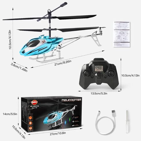 VATOS RC Helicopter for Boys, 2.4G Remote Control Helicopter with LED Light for Kids 12+ Years Old, Fixed Height, One-Key Take-Off, Indoor RC Planes Ideal Festival Gifts for Boys Adults in Saudi Arabia