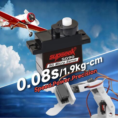 محرك سيرفو صغير SG90 9 جرام، ترس محرك معدني وعمود، 1.9 كجم · سم 0.08 ثانية/60 درجة أجهزة صغيرة لاردوينو، طائرة RC، ذراع الروبوت، السيارة، مشاريع القوارب DIY (4 قطع) in Kuwait