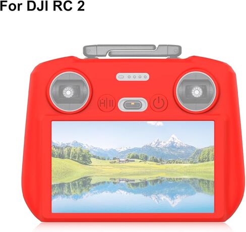 لجهاز التحكم عن بعد DJI Mini 4 Pro/Air 3/DJI RC 2 مع حافظة حماية من السيليكون (أحمر) in Saudi Arabia