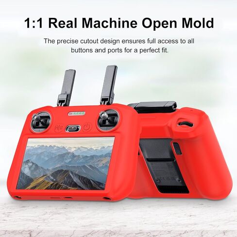 لجهاز التحكم عن بعد DJI Mini 4 Pro/Air 3/DJI RC 2 مع حافظة حماية من السيليكون (أحمر) in Saudi Arabia