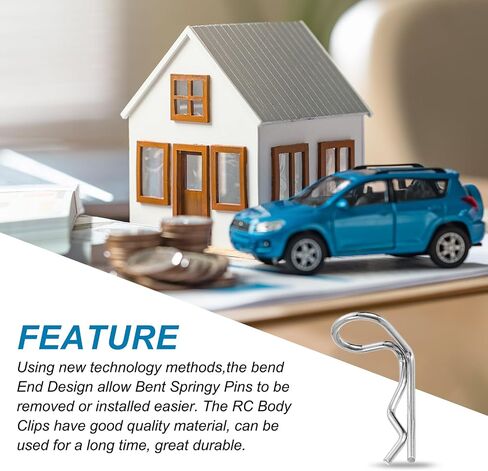 MECCANIXITY 30 قطعة زاوية 90 درجة RC دبابيس الجسم المنحنية R دبابيس 23x1.4x7 مم لجميع نماذج 1/8 1/10 1/12 نموذج RC شاحنة زاحفة للسيارة، قطع غيار الهيكل (فضي) in Kuwait