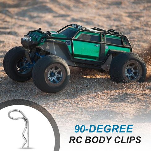 MECCANIXITY 30 قطعة زاوية 90 درجة RC دبابيس الجسم المنحنية R دبابيس 23x1.4x7 مم لجميع نماذج 1/8 1/10 1/12 نموذج RC شاحنة زاحفة للسيارة، قطع غيار الهيكل (فضي) in Kuwait