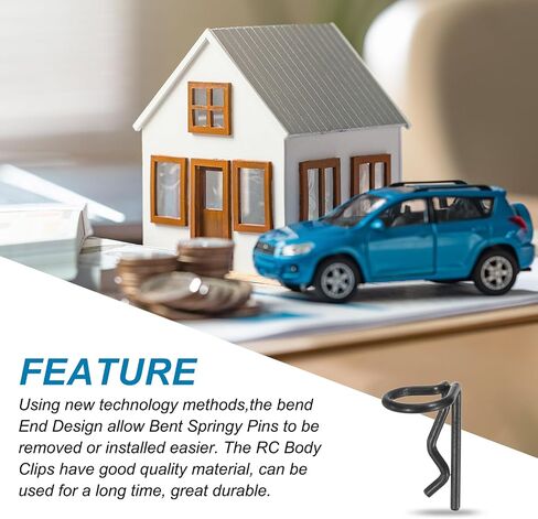 MECCANIXITY 30 قطعة زاوية 90 درجة RC دبابيس الجسم المنحنية R دبابيس 23x1.4x7 مم لجميع نماذج مقياس 1/8 1/10 1/12 شاحنة زاحفة سيارة RC، قطع غيار الهيكل (أسود) in Kuwait