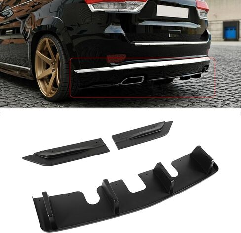 Add-on Rear Diffuser for Jeep Grand Cherokee Summit/High Altitude 14-16 Rear Bumper Lip Spoiler Chin Splitter Accessories ABS Plastics (Glossy Black) in Saudi Arabia
