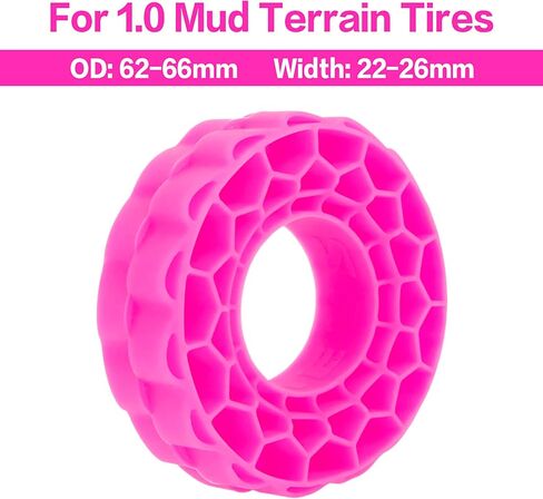 حشوات مطاط السيليكون فائقة النعومة من MEUS RACING لإطارات 62-66 مم 1.0 بوصة (أحمر وردي) in Kuwait