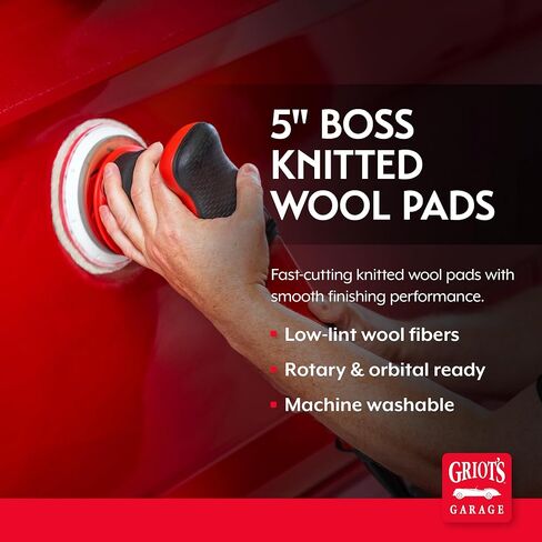 Griot's Garage BOSS Knitted Wool Pads for Car Detailing, Polishing and Paint Correction, Buffing Pads Compatible with BOSS Creams, 3", Set of 3 in Saudi Arabia