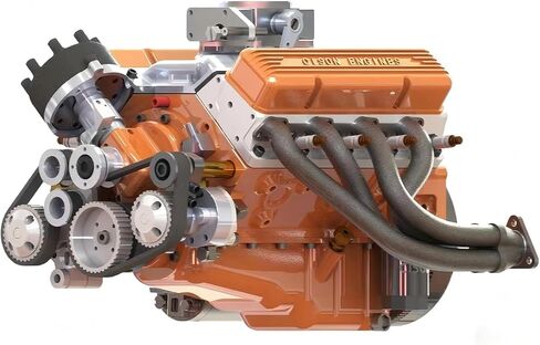 مجموعة نماذج محرك V8 صغيرة تعمل، محرك احتراق داخلي OHV 4-Stroke V8 مبرد بالماء بمقياس 1/6، قم ببناء محرك V8 الخاص بك الذي يعمل in Saudi Arabia
