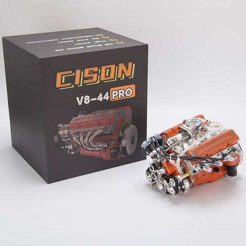 مجموعة نماذج محرك V8 صغيرة تعمل، محرك احتراق داخلي OHV 4-Stroke V8 مبرد بالماء بمقياس 1/6، قم ببناء محرك V8 الخاص بك الذي يعمل in Saudi Arabia