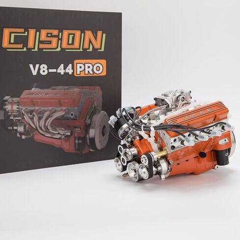 مجموعة نماذج محرك V8 صغيرة تعمل، محرك احتراق داخلي OHV 4-Stroke V8 مبرد بالماء بمقياس 1/6، قم ببناء محرك V8 الخاص بك الذي يعمل in Saudi Arabia