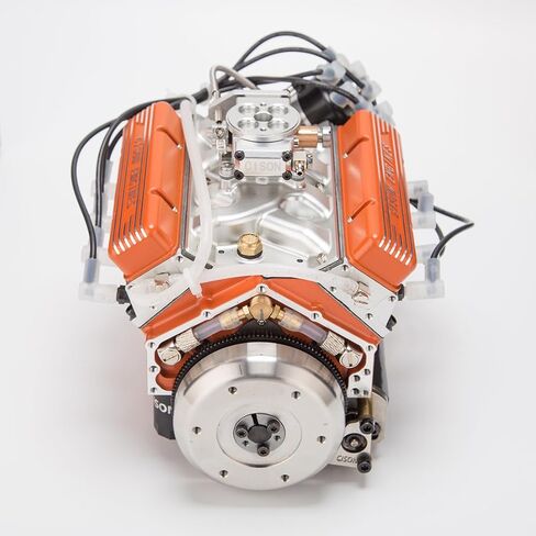 مجموعة نماذج محرك V8 صغيرة تعمل، محرك احتراق داخلي OHV 4-Stroke V8 مبرد بالماء بمقياس 1/6، قم ببناء محرك V8 الخاص بك الذي يعمل in Saudi Arabia