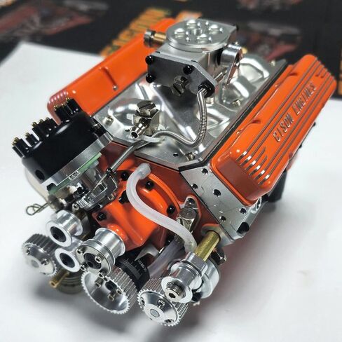 مجموعة نماذج محرك V8 صغيرة تعمل، محرك احتراق داخلي OHV 4-Stroke V8 مبرد بالماء بمقياس 1/6، قم ببناء محرك V8 الخاص بك الذي يعمل in Saudi Arabia