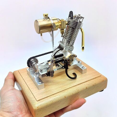 Steam Engine Model Building Kits, V-Twin 4-Stroke Gasoline Engine with Kickstart Mechanism, Internal Combustion Motorcycle Engine Model for Science Experiment Display in Saudi Arabia