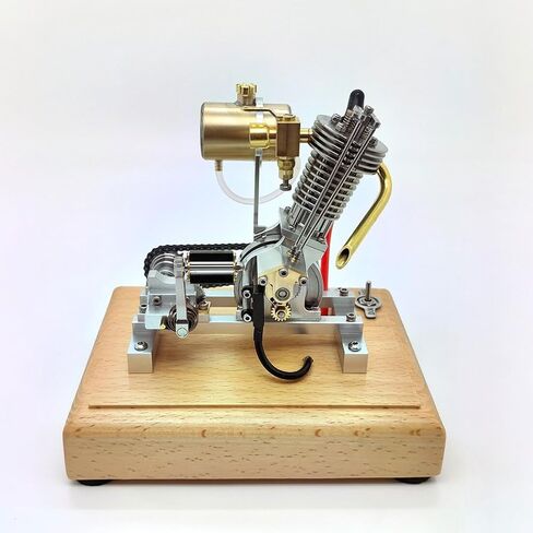 Steam Engine Model Building Kits, V-Twin 4-Stroke Gasoline Engine with Kickstart Mechanism, Internal Combustion Motorcycle Engine Model for Science Experiment Display in Saudi Arabia