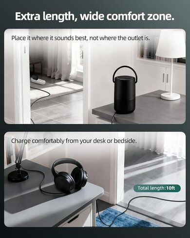 Charger Cord Cable Fit for Bose SoundLink Color Color 2 II Mini 2 II Revolve Revolve Plus Micro Bluetooth Speaker SoundSport QuietComfort 35 35 II 20 Headphones Power Adapter Supply 5 Ft in Kuwait