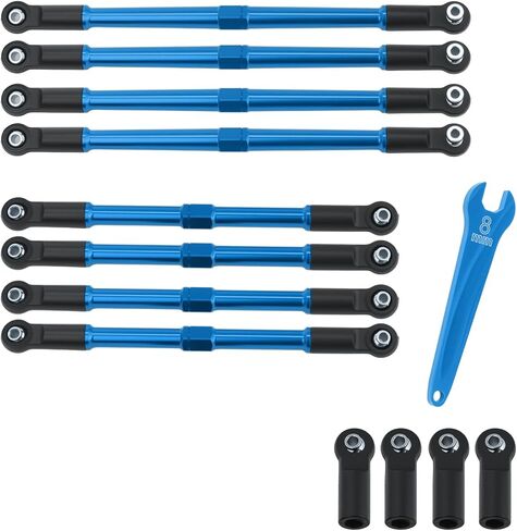 7075 Aluminum Tie Links Push Rods Set Upgrade Parts for Traxxas 1/10 E-Revo 2.0 Summit,Replace#5319X #5338R(Blue) in Kuwait