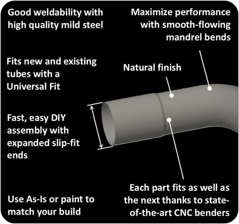 Tube Warehouse - 3" OD Straight, 4ft long 48" inches, Exhaust Mild Steel, Universal Fit 3.0 inch Custom Tubing DIY in Saudi Arabia