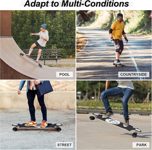 Long Board Skateboard for Adults Teenagers Kids Ages 6-12 Adults Men Women Complete Skateboard Cruiser for Cruising Carving Free-Style and Downhill 41 includes High-Speed Bearings & T-Tool in Saudi Arabia