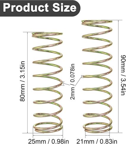 4PCS Shock Absorbers Spring for ARRMA1/8 Outcast Kraton Notorious 6S 1/7 Fireteam Big Rock, 2.0mm Steel Shock Spring Absorption Replace ARA330780 ARA330782,Front 80mm / Rear 90mm (Gold) in Saudi Arabia