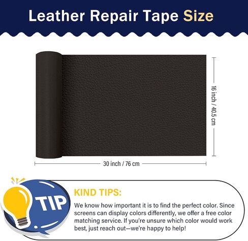 Leather Repair Patch for Furniture - Self Adhesive Leather Repair Tape Kit, Vinyl Repair Patch, Ideal for Car Seats Couch Sofa Office Chair, 3x60 Inch, Black in Saudi Arabia