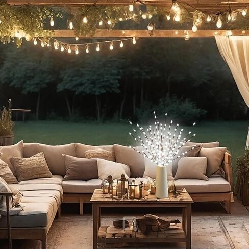 DK177 2 Pack Led Branch Light Battery Operated Lighted Branch Vase Filler Willow Tree Artificial Little Twig Power Brown 30 Inch 20 LED for Home Romantic Decoration, Warm White in Kuwait