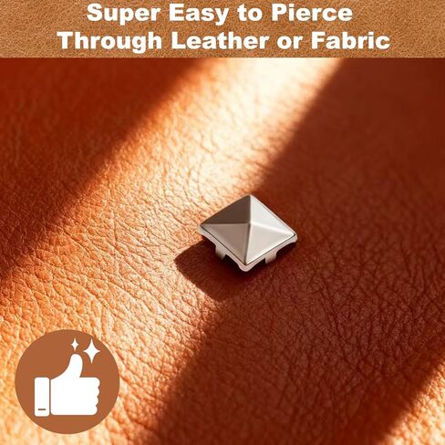 XIAEQOH 500PCS 10mm 4-Prong Square Spikes, Silver Metal Pyramid Studs for Crafts, Punk Style Rivets for Clothing Decoration, Leather Jacket, Bag, Dog Collar, Durable & Easy to Install in Kuwait