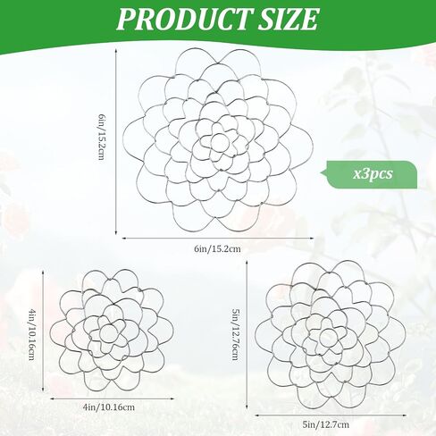 3Pcs Flower Arrangement Holder Set- Stainless Steel Floral Grid Organizer - Wire Frog Insert for Vases Bouquets DIY Home Decor(Silver) in Kuwait