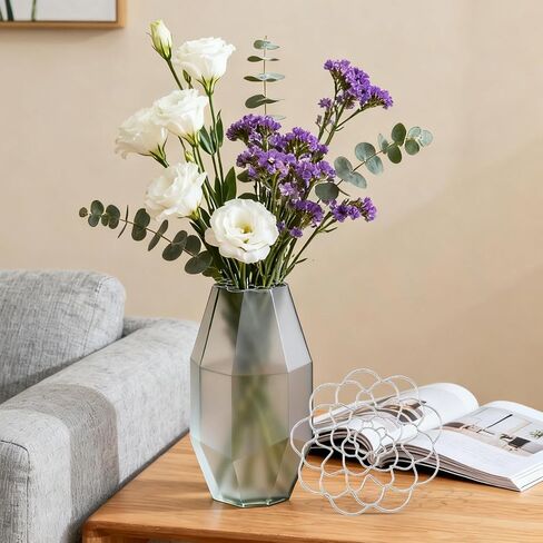 3Pcs Flower Arrangement Holder Set- Stainless Steel Floral Grid Organizer - Wire Frog Insert for Vases Bouquets DIY Home Decor(Silver) in Kuwait