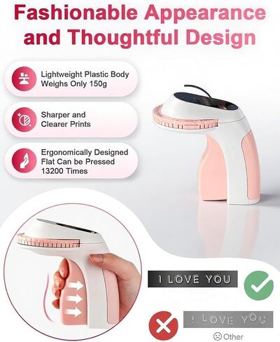 Embossing Label Maker with Tapes, 3D Classic Embosser, E975 Vintage Nostalgia Manual Printer with 6 Rolls of 9mmx3m Labels for for Home, Office and DIY Crafting, White & Pink in Saudi Arabia