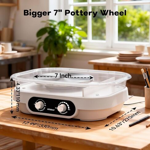 هدية عيد ميلاد للفتيات والأولاد، عجلة فخار للأطفال من سن 8 إلى 12 عامًا، مجموعة كاملة للفنون والحرف مع 3 عبوات من الطين الجاف بالهواء، والدهانات - ألعاب صانع السيراميك DIY لعمر 6 7 8 9 10 11 12 عامًا من المرح الإبداعي in Kuwait