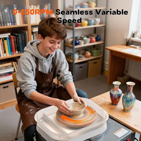 هدية عيد ميلاد للفتيات والأولاد، عجلة فخار للأطفال من سن 8 إلى 12 عامًا، مجموعة كاملة للفنون والحرف مع 3 عبوات من الطين الجاف بالهواء، والدهانات - ألعاب صانع السيراميك DIY لعمر 6 7 8 9 10 11 12 عامًا من المرح الإبداعي in Kuwait