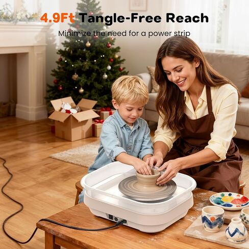 هدية عيد ميلاد للفتيات والأولاد، عجلة فخار للأطفال من سن 8 إلى 12 عامًا، مجموعة كاملة للفنون والحرف مع 3 عبوات من الطين الجاف بالهواء، والدهانات - ألعاب صانع السيراميك DIY لعمر 6 7 8 9 10 11 12 عامًا من المرح الإبداعي in Kuwait