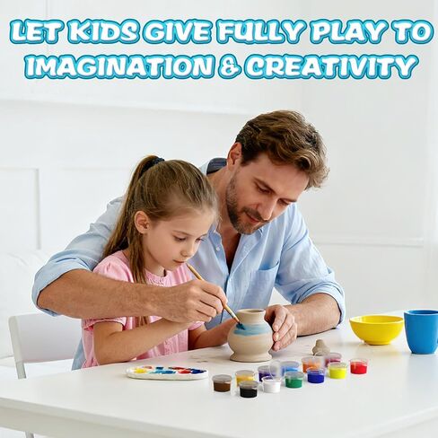 Pottery Wheel for Kids with 3 Clay Kits & Painting Supplies, Complete Arts and Crafts for Kids Ages 8-12, Mini Pottery Studio Toys for Ages 8-13, Ideal Christmas Birthday Gift for Grandkids Boys Girls in Saudi Arabia