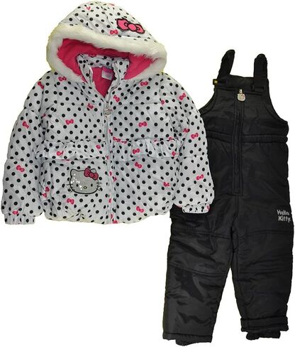 Hello Kitty Big Girls 2PC Snowsuit Printed ، Black/Fuchsia 12 in Saudi Arabia