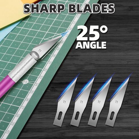 55 Pack Exacto Knife, Hobby Knife Set with 5 Craft Knives and 50 Precision Knife Blades(#11) for Art,Scrapbooking,Carving, DIY, Cutting, Stenciling by EGYPAMID in Saudi Arabia