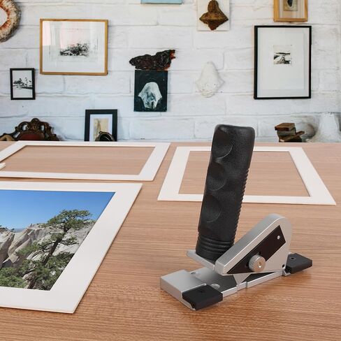 Bevel Mat Cutter with 45° Push-Style Retractable Blade, 5 Replacement Blades, Handheld Board Design for Picture Framing and Art Projects in Kuwait