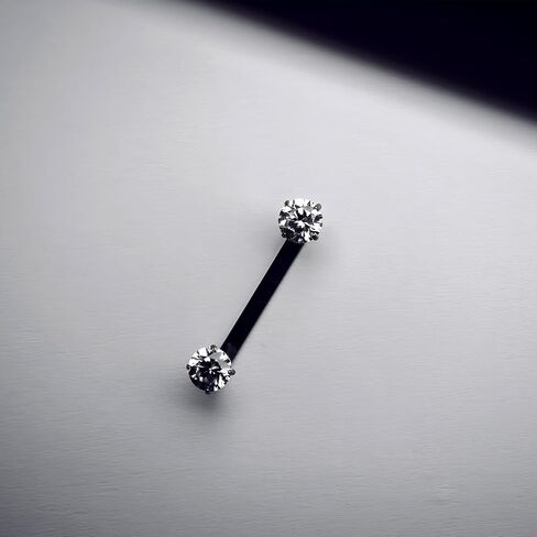 Percings الأساسي السطحي Prong-Setting 4mm CZ Titanium Tragus Tragus Jewelry 12/14/16mm Barbell in Kuwait