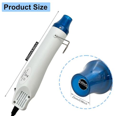 مسدس حراري صغير، أداة مسدس هواء ساخن محمولة للحرف اليدوية، مسدس انكماش حراري لراتنجات الإيبوكسي، والنقش، وتقليص التغليف، وإزالة الطلاء الجاف (أسود) in Kuwait